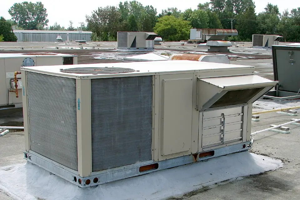 HVAC packaged units on a commercial building